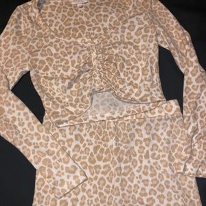 Medium Target Cheetah Pajama set w peeling on fuzz